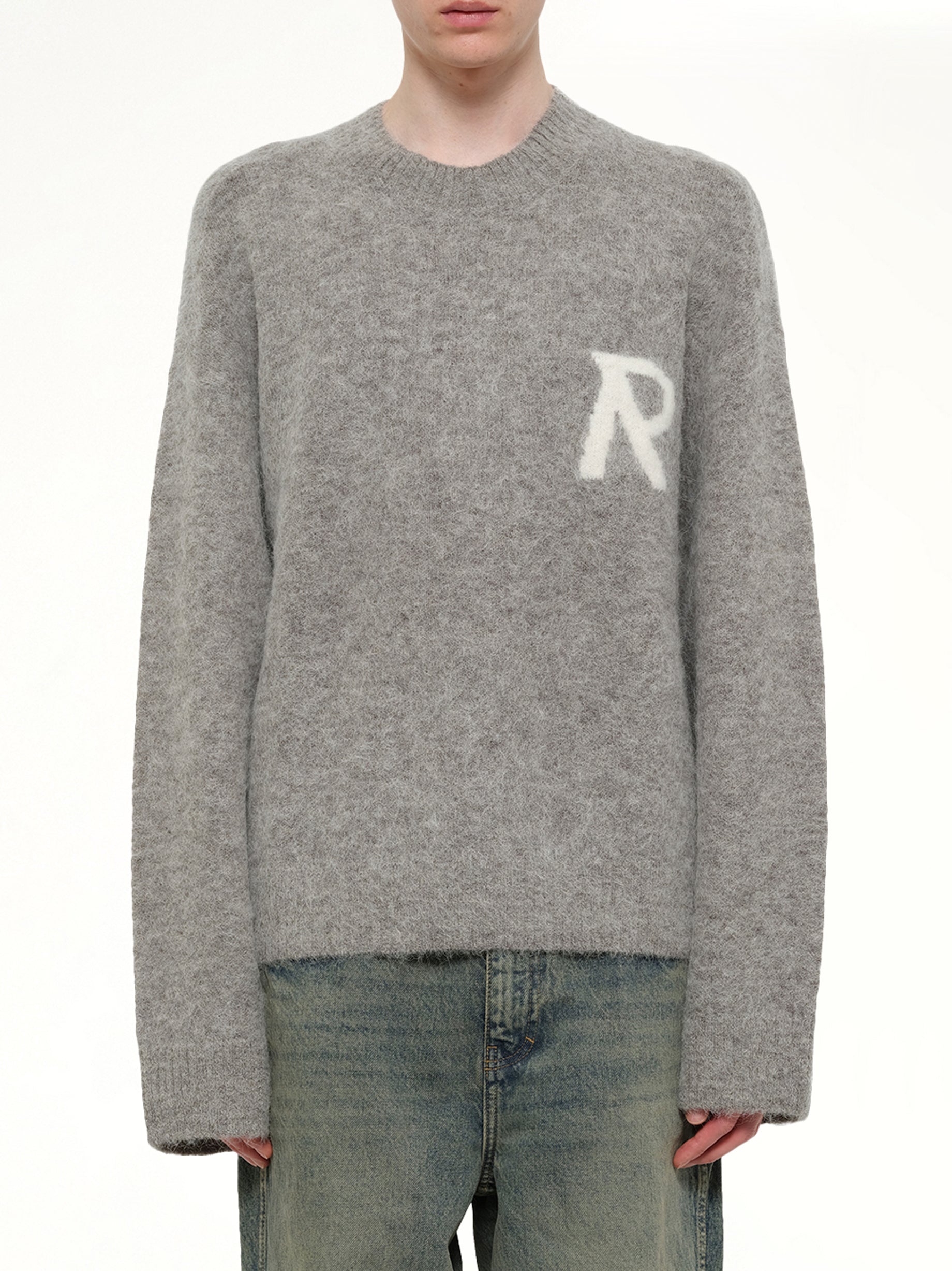 Logo Knit Sweater in Grey