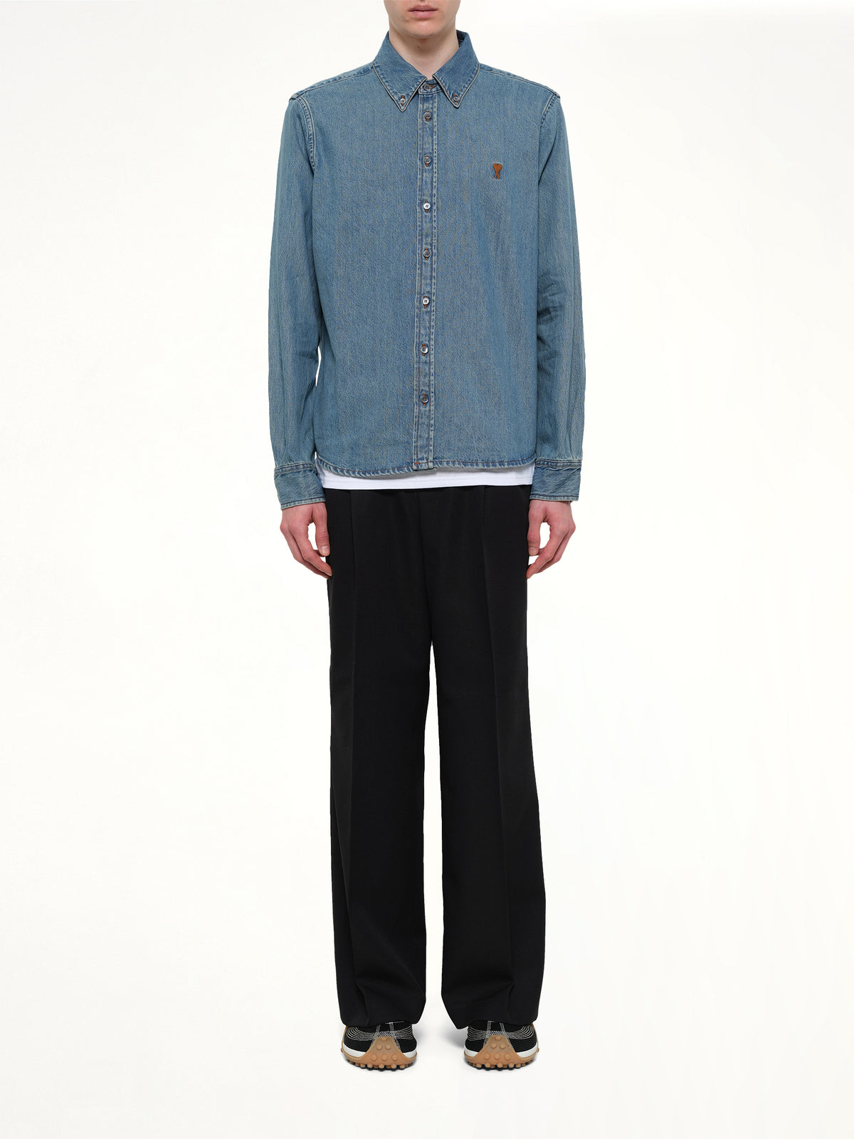 Contrasted Ami De Coeur Shirt in Blue