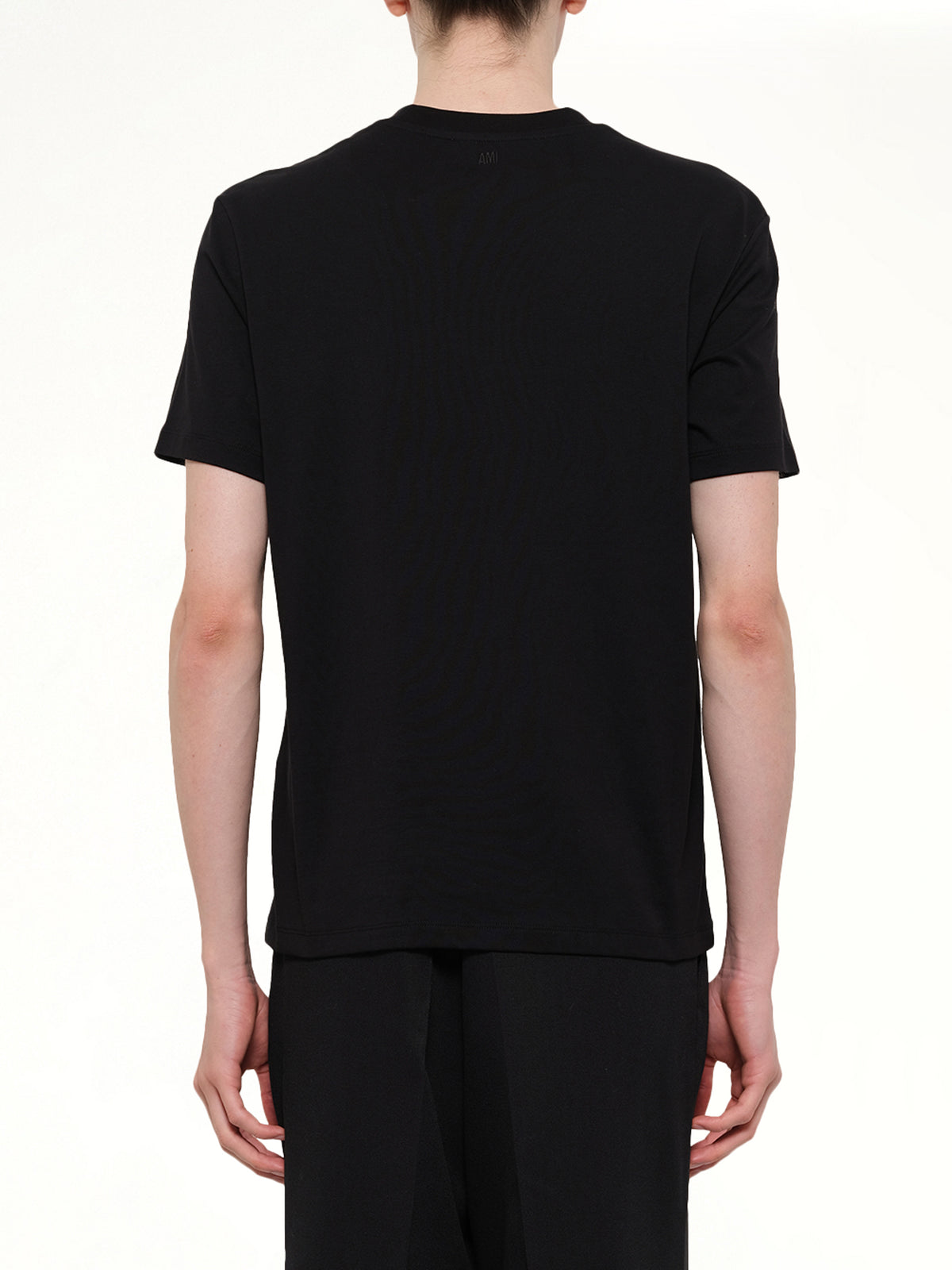 Contrasted Ami De Coeur T-Shirt in Black