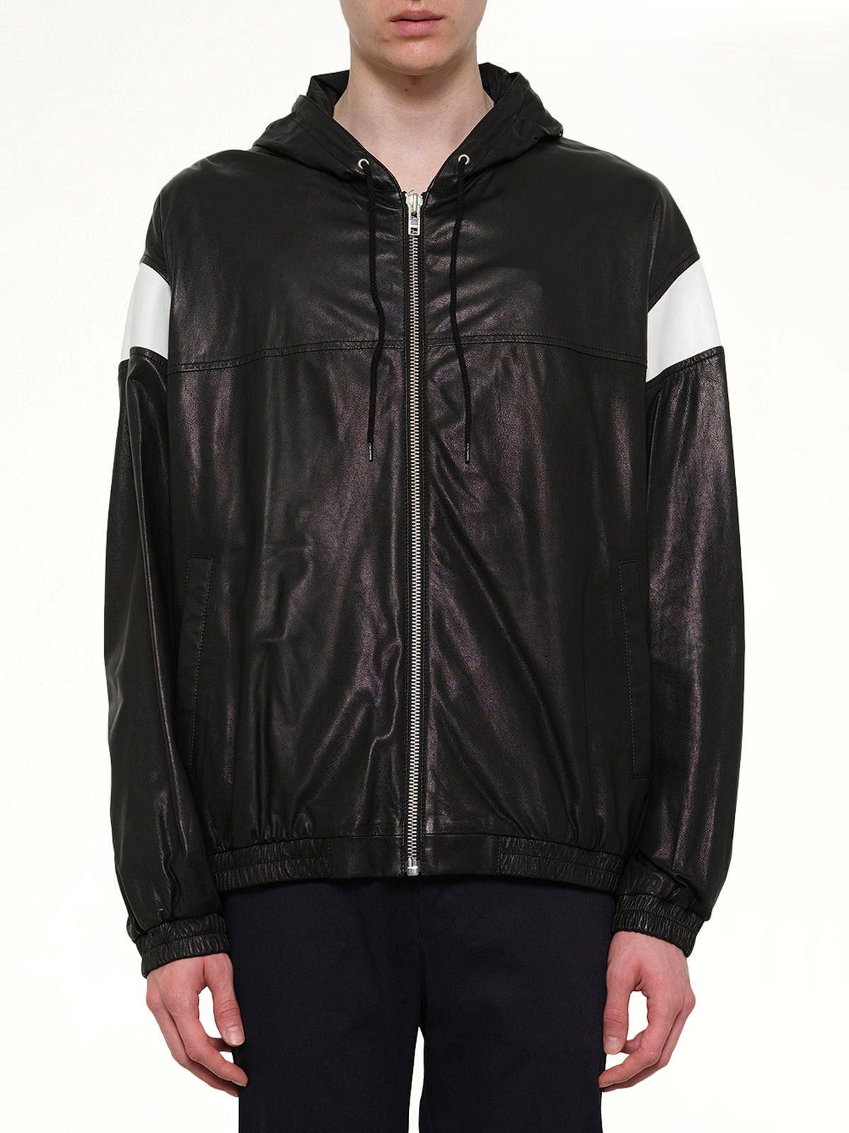 Hyper Logo Leather Jacket in Black