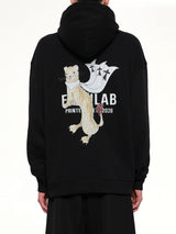 Hermine Print Cotton Hoodie in Black