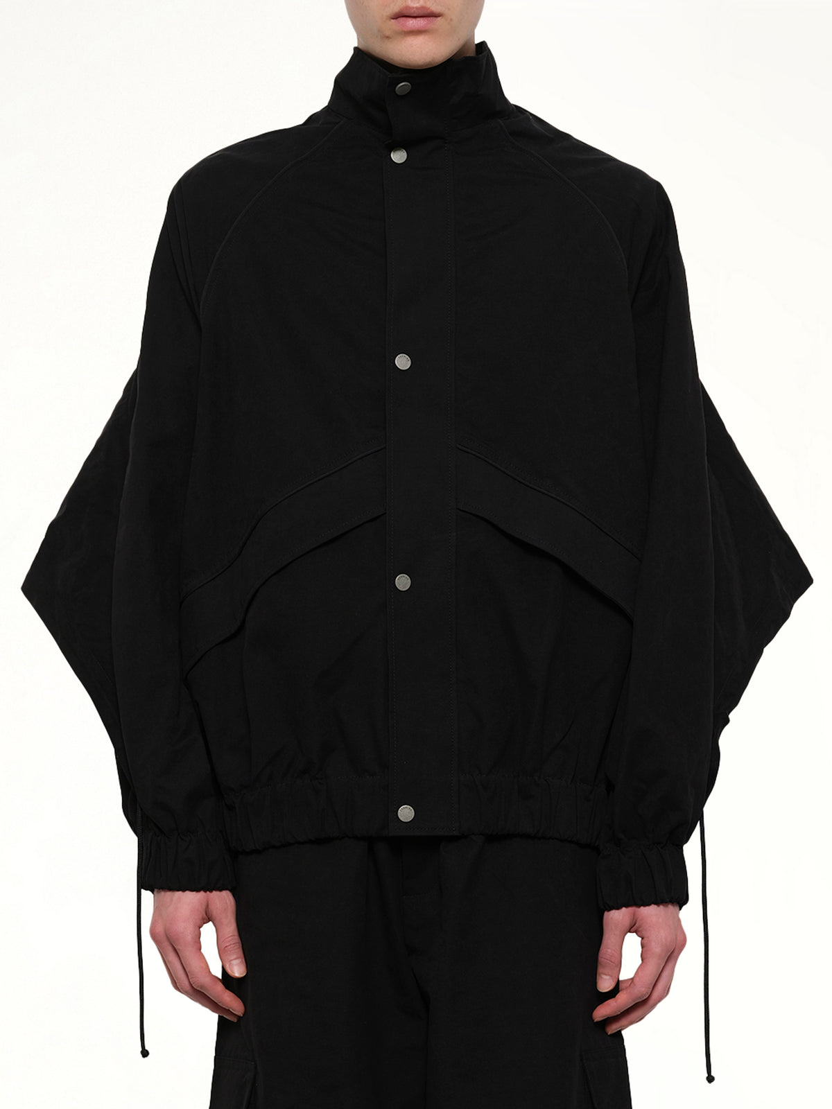 Back Fold Track Jacket in Black