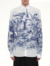 Breizh print Long Sleeve Shirt in Blue