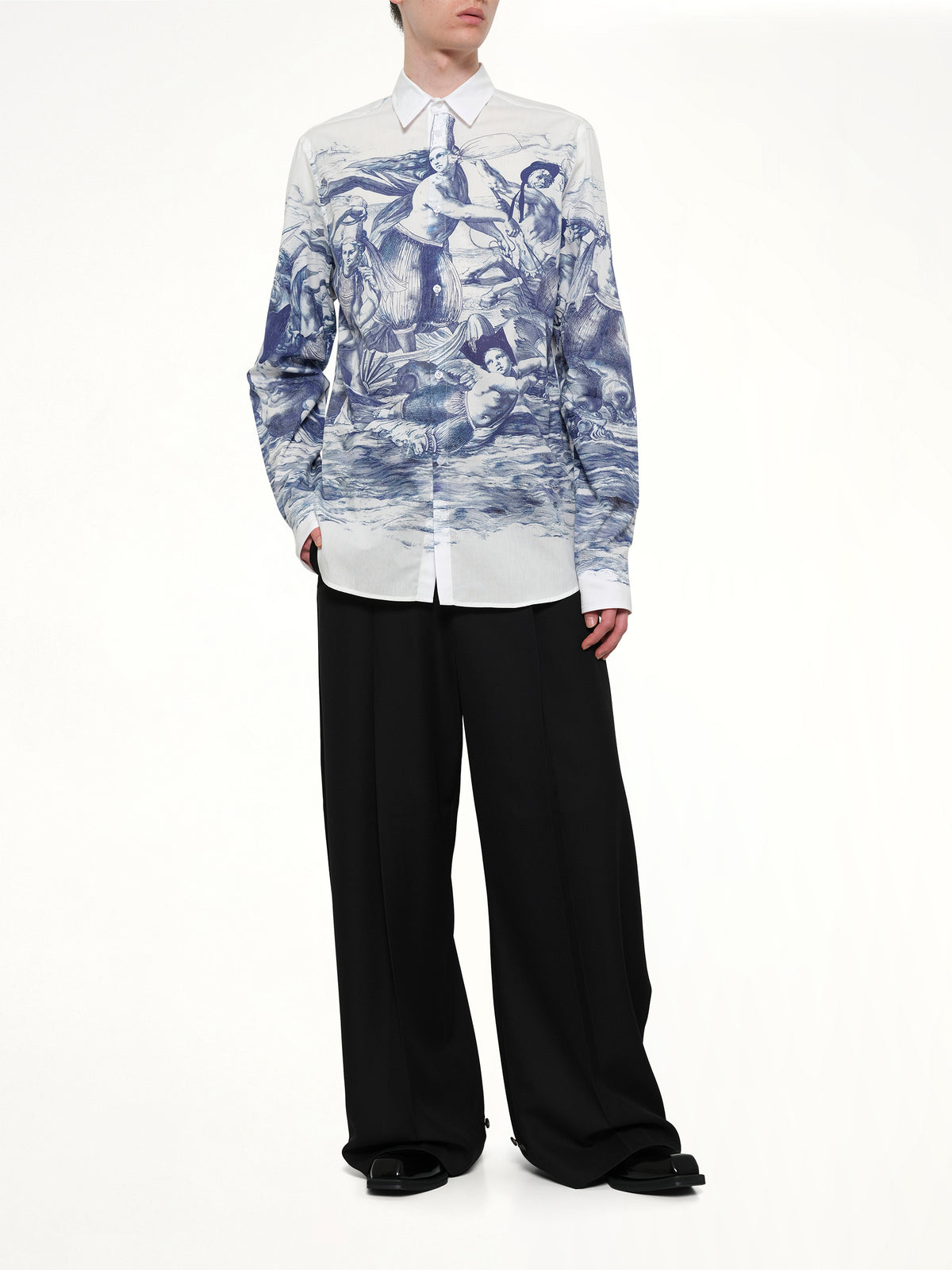 Breizh print Long Sleeve Shirt in Blue