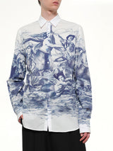 Breizh print Long Sleeve Shirt in Blue