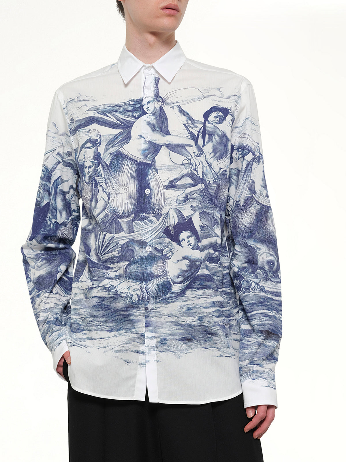 Breizh print Long Sleeve Shirt in Blue