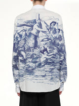 Breizh print Long Sleeve Shirt in Blue