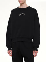 Back Curved Logo Loose Sweatshirt in Black/Off White