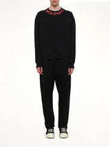 Neck Logo Regular Sweatshirt in Black/Red