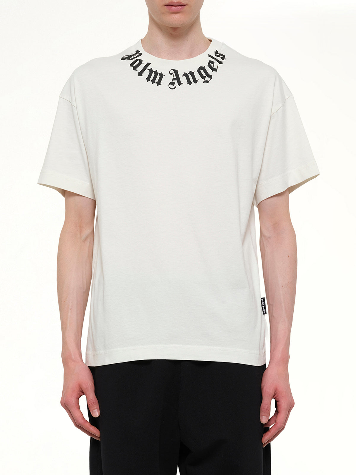 Neck Logo Regular T-Shirt in Off White/Black