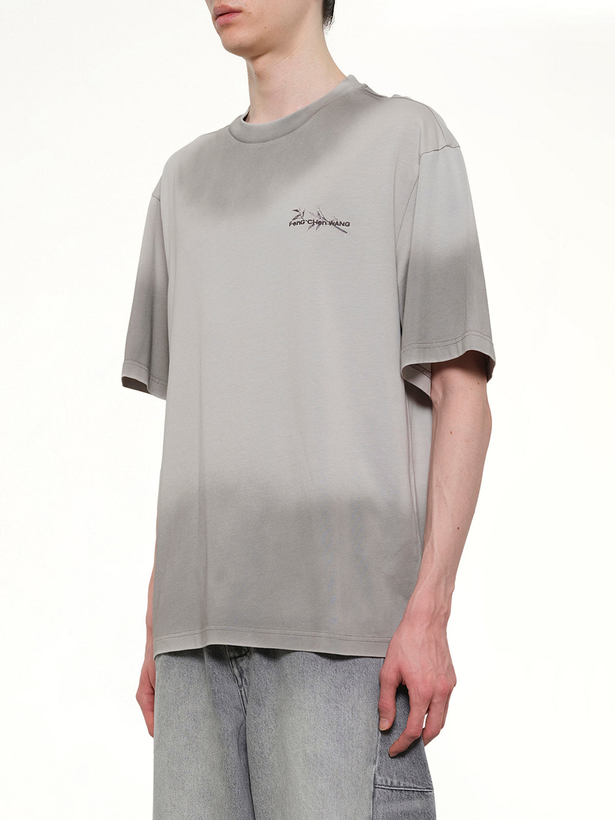 Spray Painted Logo T-Shirt in Grey