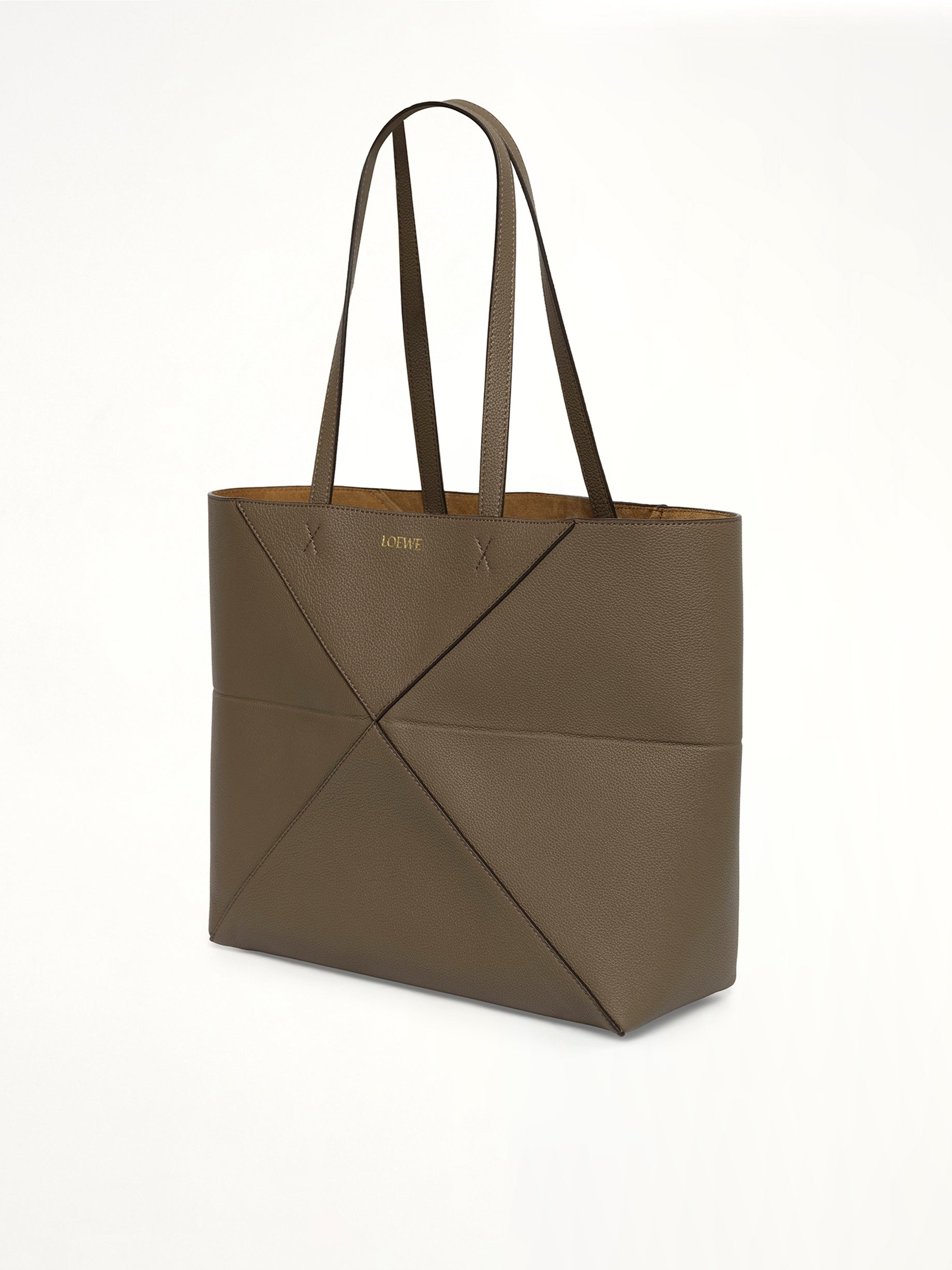 Puzzle Fold Tote Horizontal M in Taupe