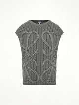 Anagram Knit Vest in Khaki Green
