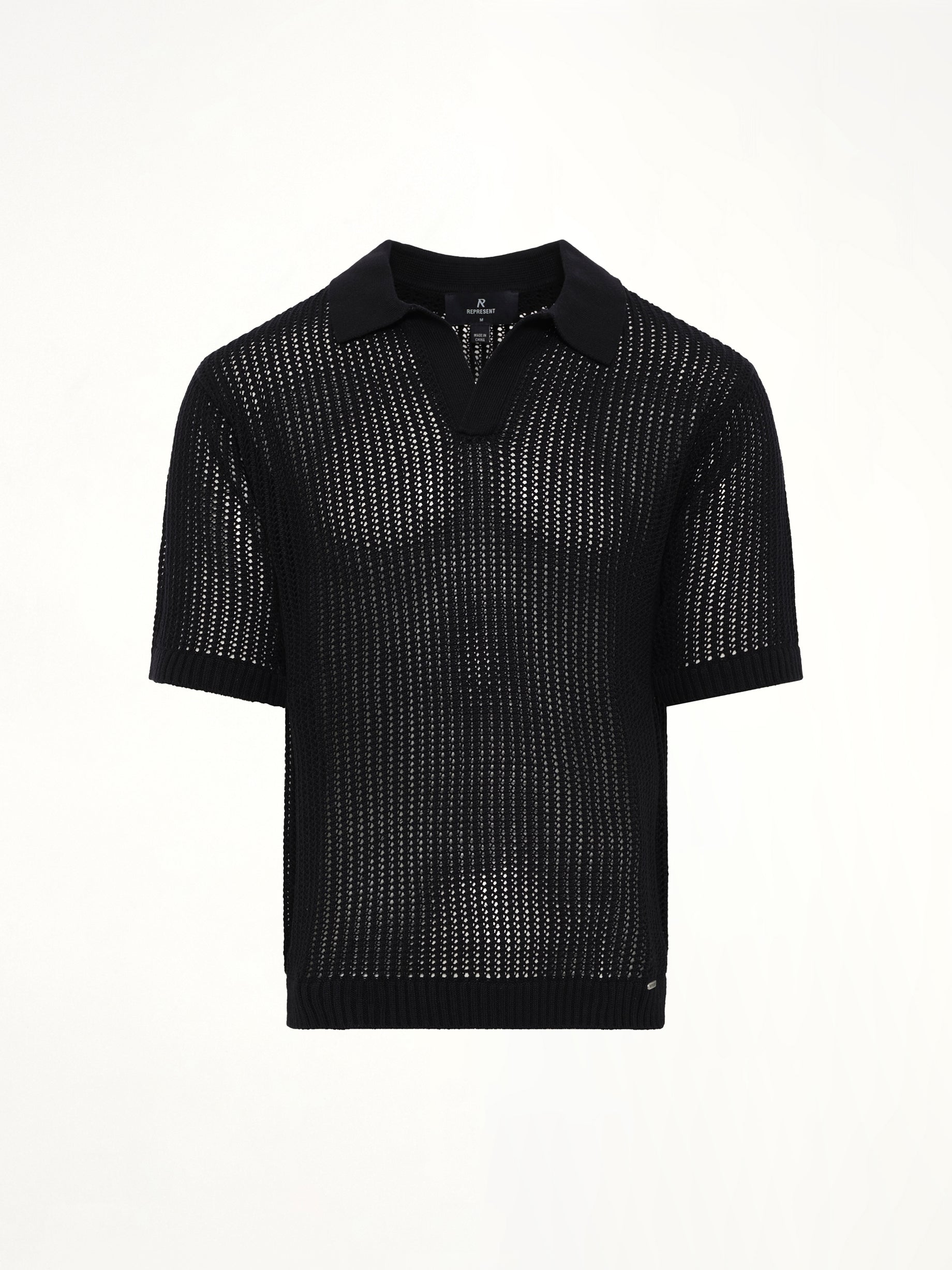 Beverly Knit Polo in Jet Black