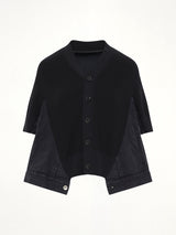 Denim x Knit SS Cardigan in Black