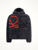 Hooded Jacket in Navy/Orange