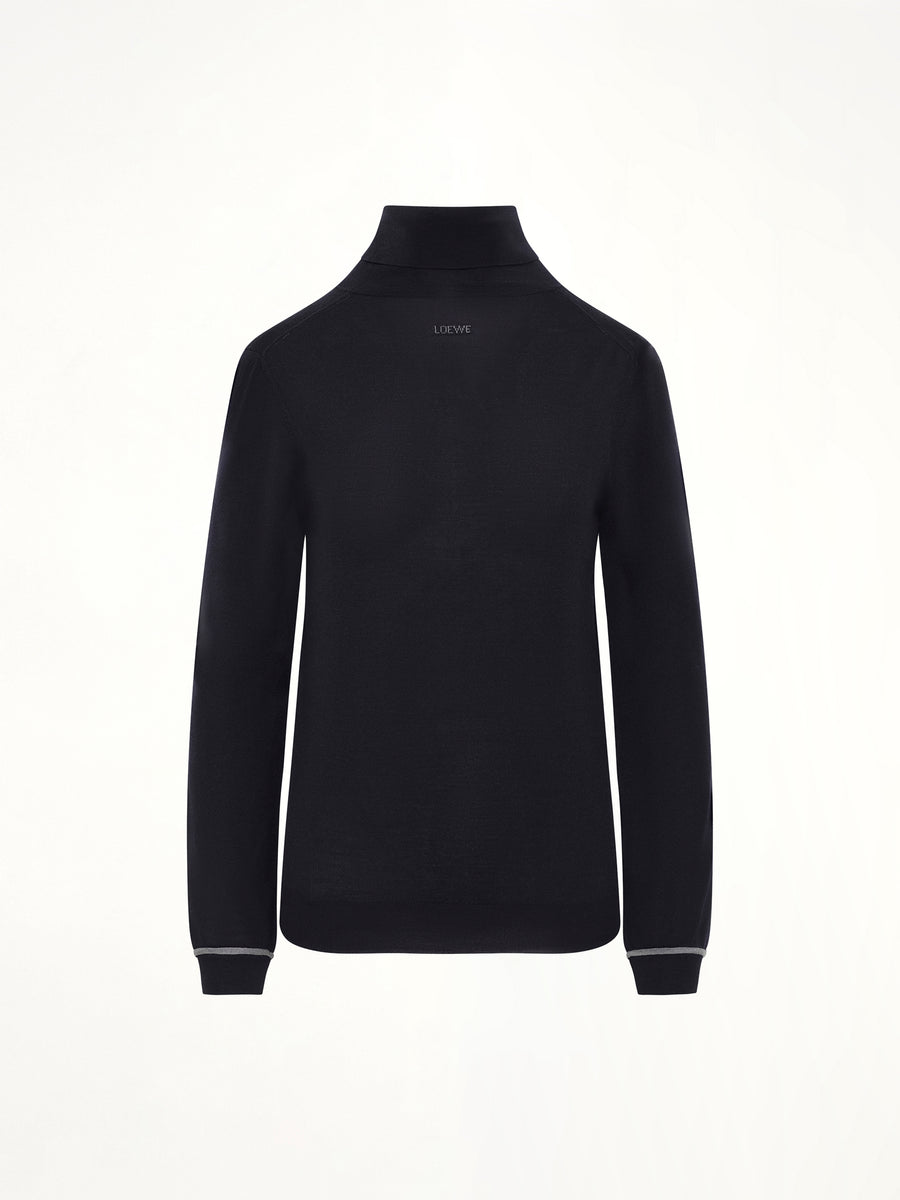 Turtleneck Sweater in Navy/Grey