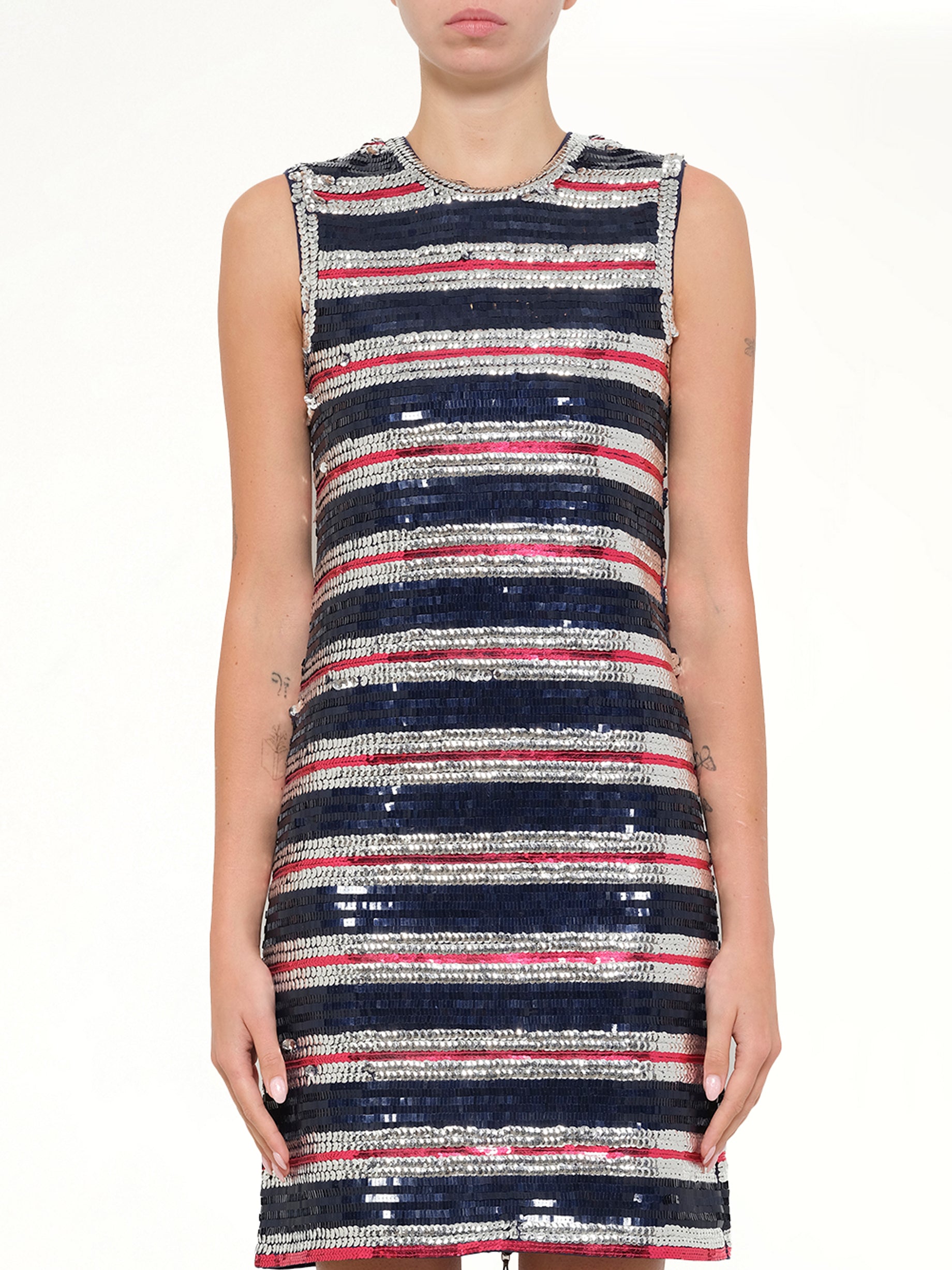 Embellished Long Jersey Dress in Blue