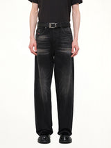 2001 D-MACRO Relaxed Jeans in Washed Black