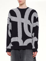 Anagram Sweater in Navy/Grey