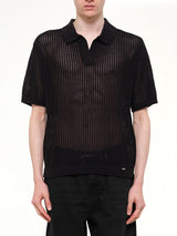 Beverly Knit Polo in Jet Black