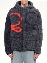 Hooded Jacket in Navy/Orange