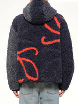 Hooded Jacket in Navy/Orange