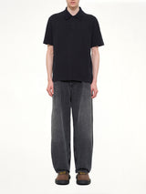 Tonal Anagram Polo in Navy Blue