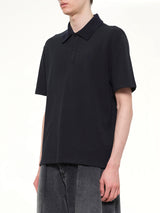 Tonal Anagram Polo in Navy Blue