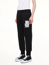 Double Knit Jogger Pants in Black