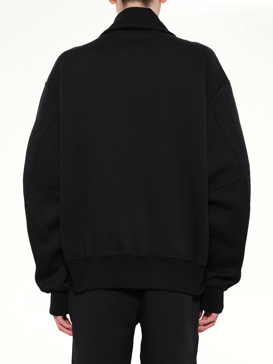 Doublet Knit Varsity Jacket in Black