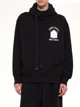 Pile Knit Oversized Hoodie in Black