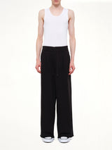Pile Knit Pleated Pants in Black