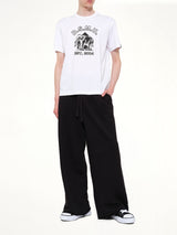 Pile Knit Pleated Pants in Black