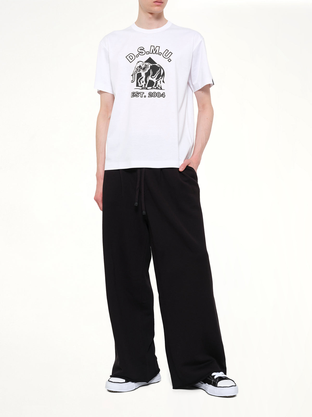 Pile Knit Pleated Pants in Black