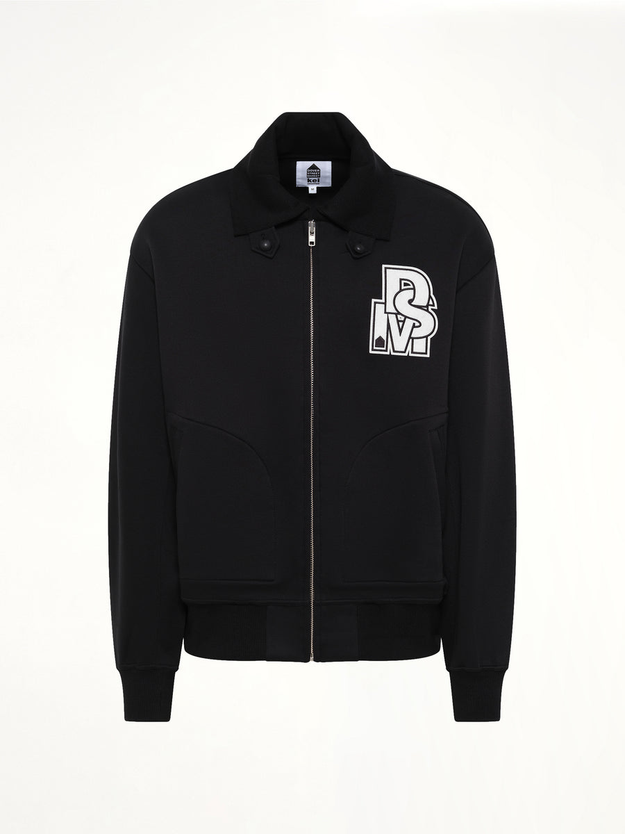Doublet Knit Varsity Jacket in Black
