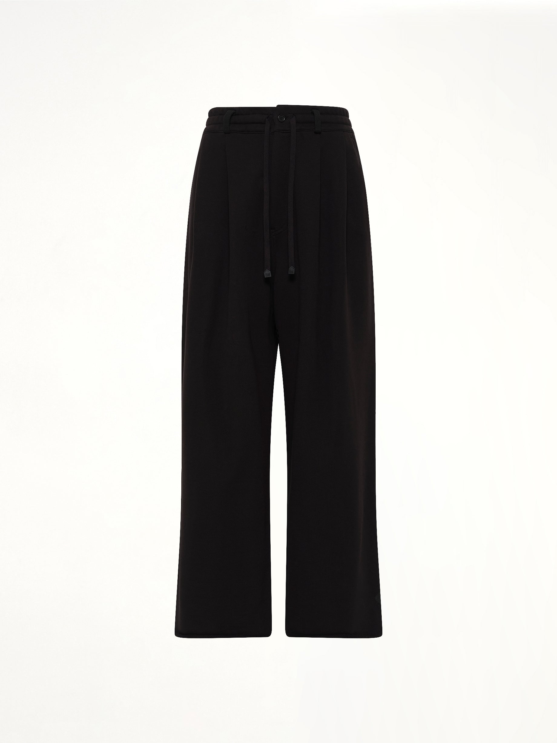 Pile Knit Pleated Pants in Black