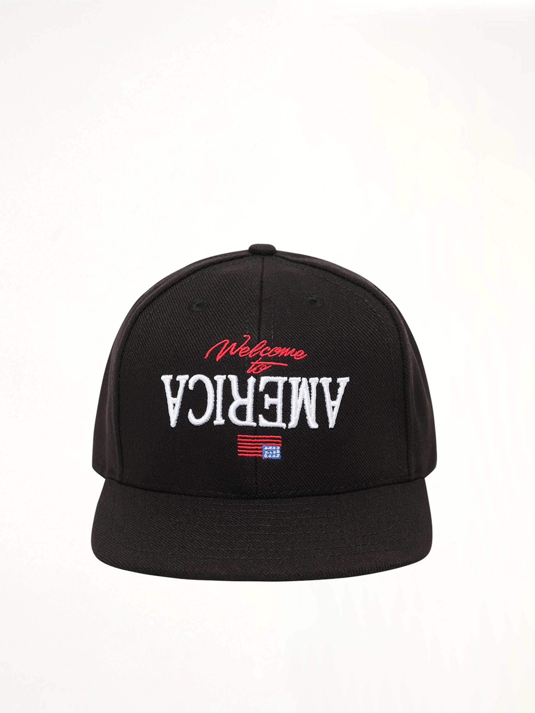 Welcome To America Cap in Black