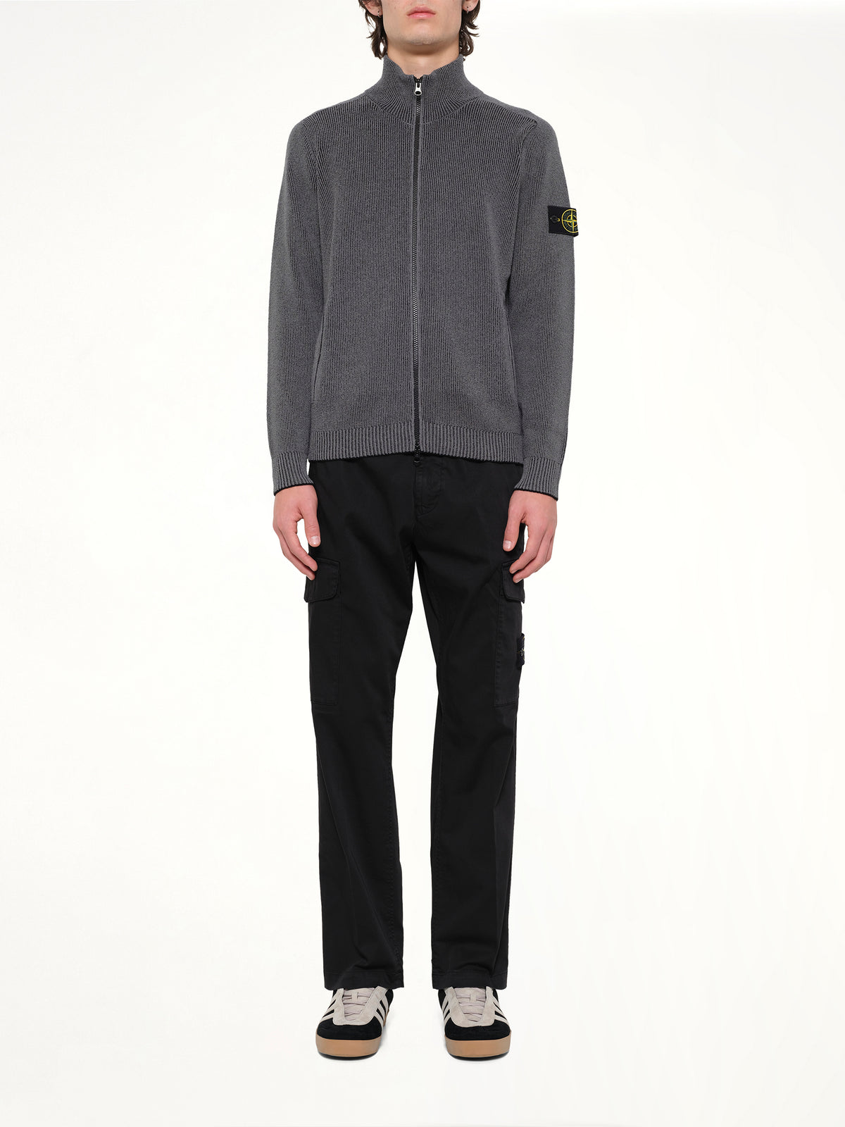 5100034 Cardigan in Melange Charcoal