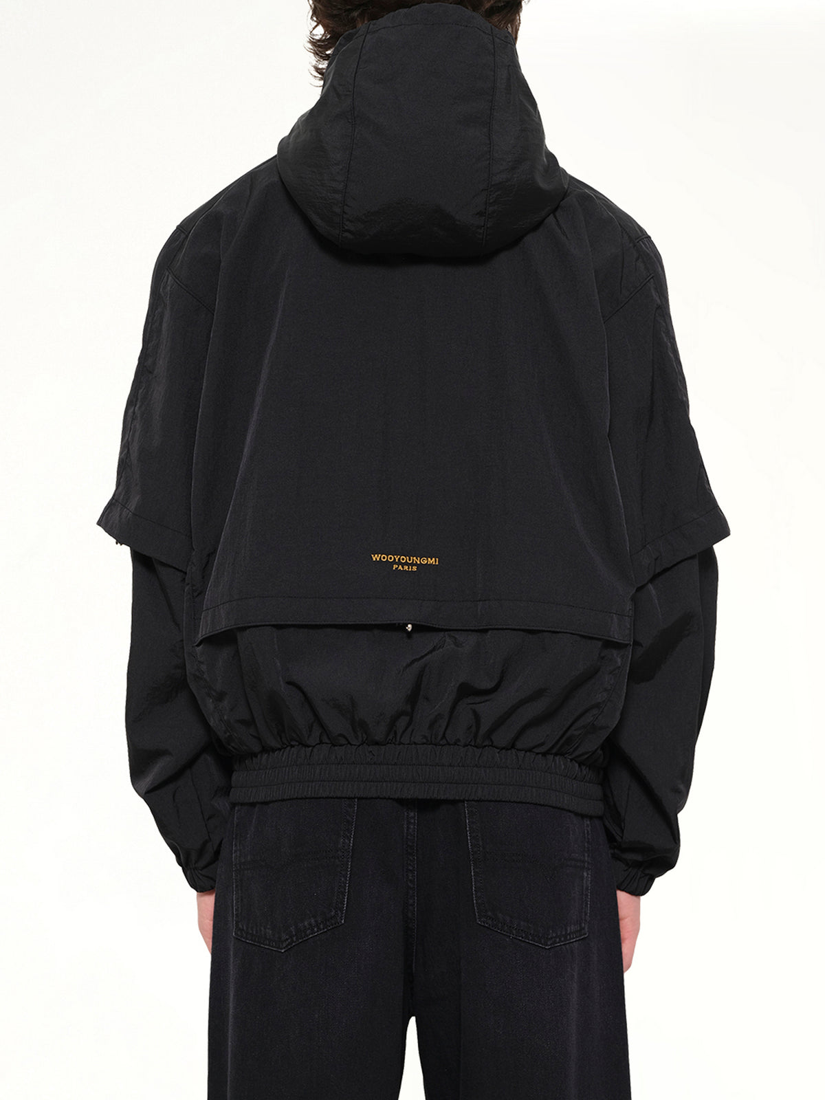 Detachable Sleeve Windbreaker in Black