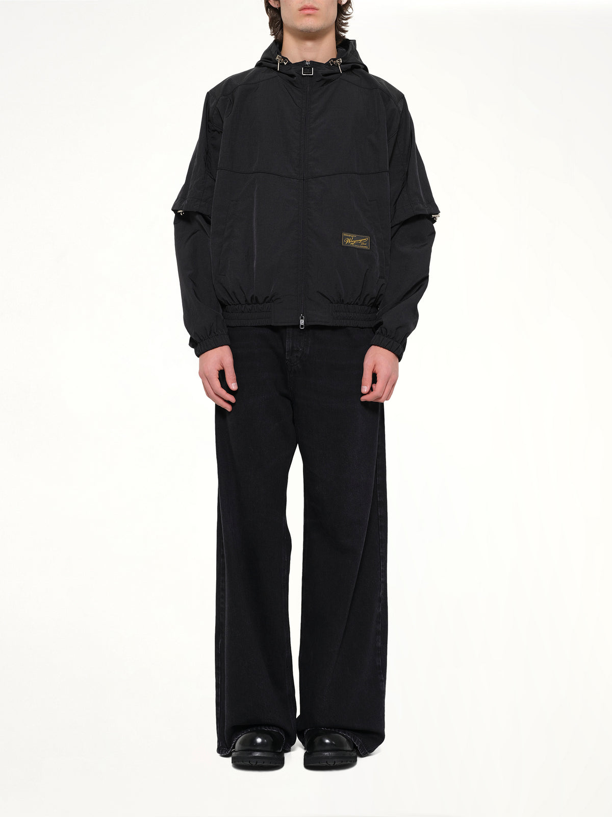 Detachable Sleeve Windbreaker in Black