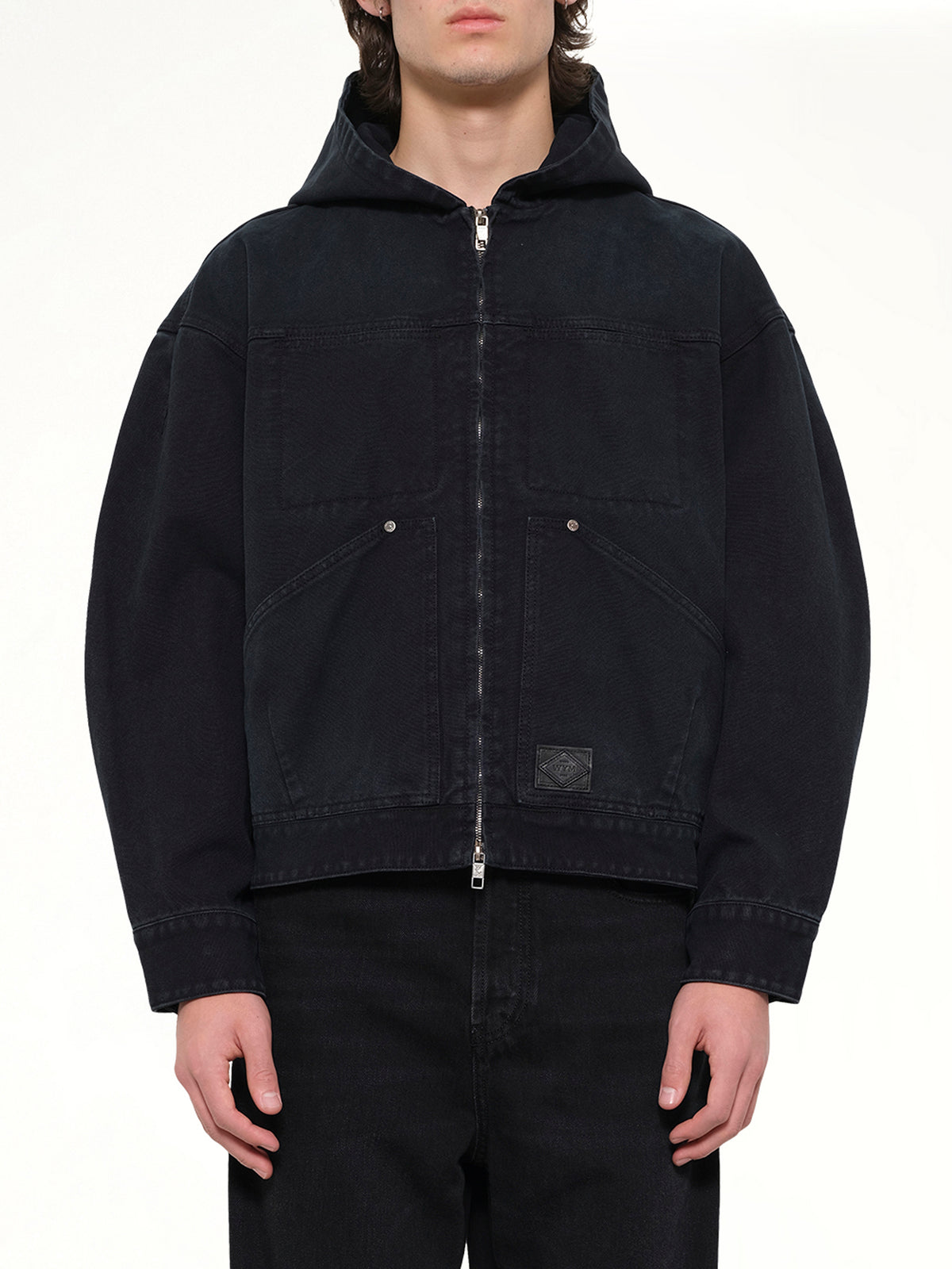 Hooded Work Jacket in Navy