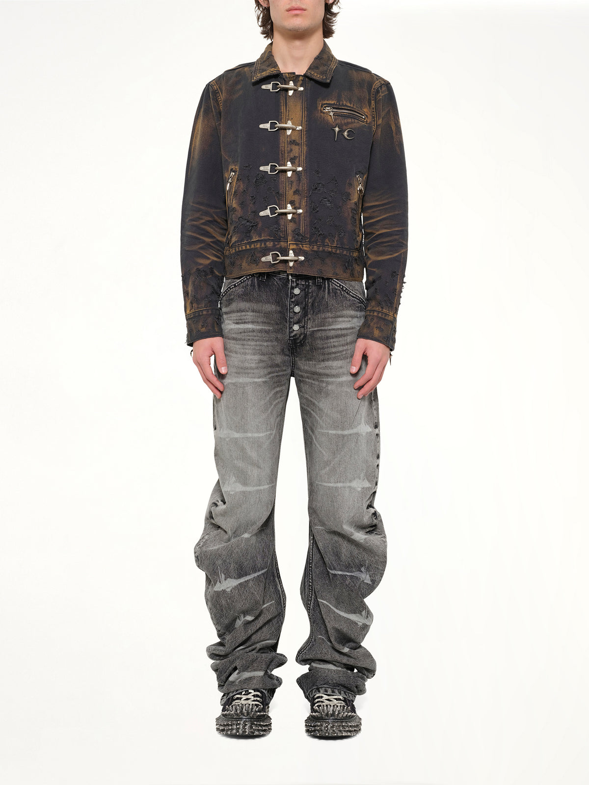 TC Two Tone Washed Jacket in Rust Black