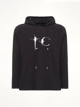 Bulk Shoulder Waffle Hoodie in Black