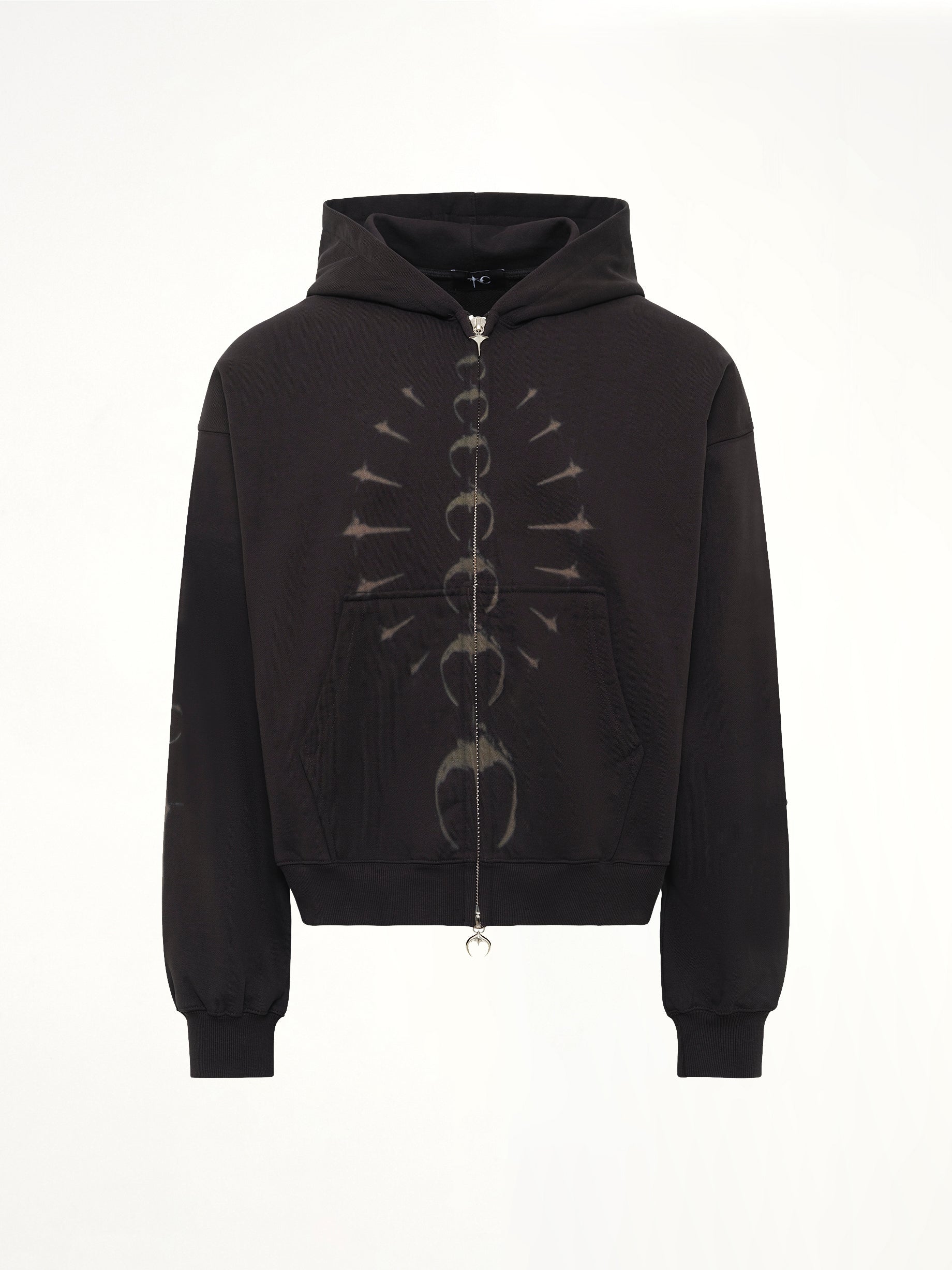 TC Ribcage Zip-Up Hoodie in Black