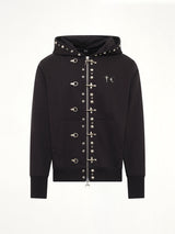 TC Studded Line Zip-Up Hoodie in Black