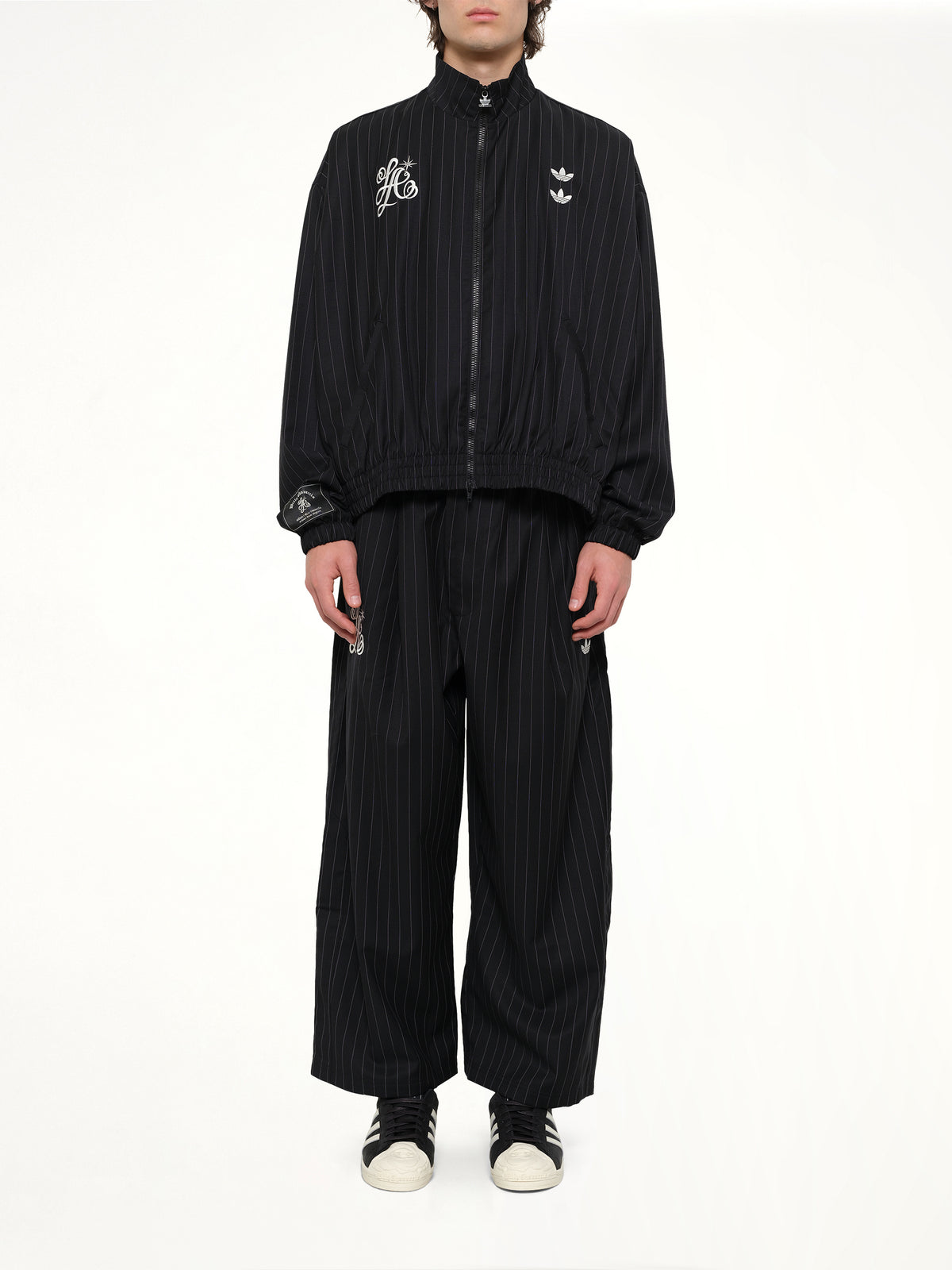 Adidas x Chavarria Pinstripe Jacket in Black/White
