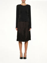Cut-out Long Sleeve T-Shirt in Black