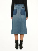 Denim Skirt in Medium Blue Vintage