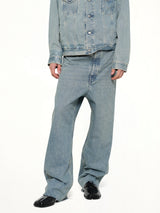 Dropped Crotch Jeans in Ice Blue